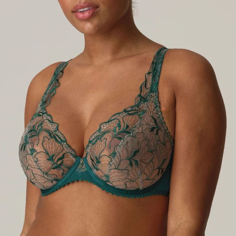 plus size women lace bra for a feminine touchSpringdale Plunge Bra In Jasper Green - Prima Donna plus size women lace bra for a feminine touchSpringdale Plunge Bra In Jasper Green - Prima Donna