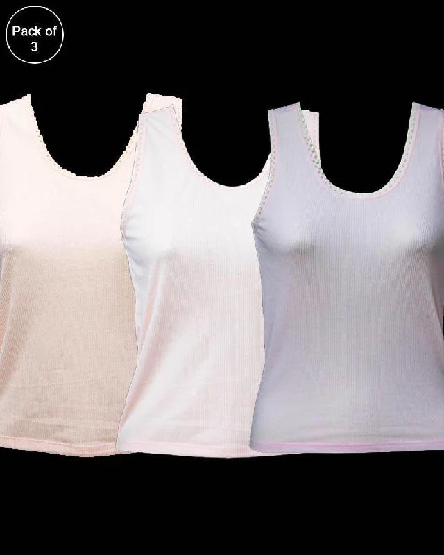 Pack of 3 Teen Age Camisole For Ladies - Mix Colors