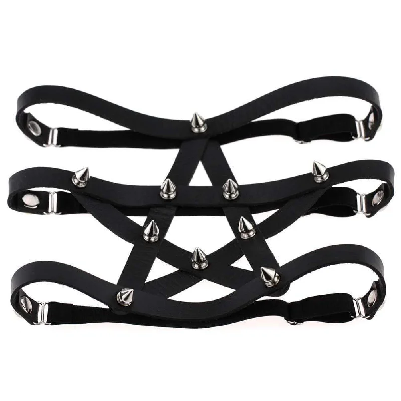 Women's Pentagram PU Leather Leg Ring Garter