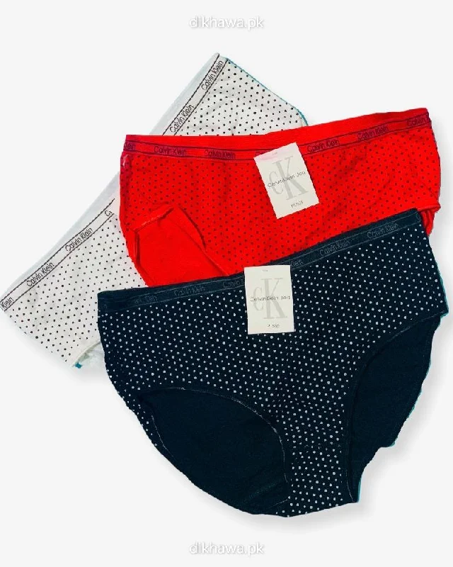 Pack of 3 - CK Polka Dotted Panty - Flourish CK Polka Dotted Panty Mix Colors - 444, 555, 666