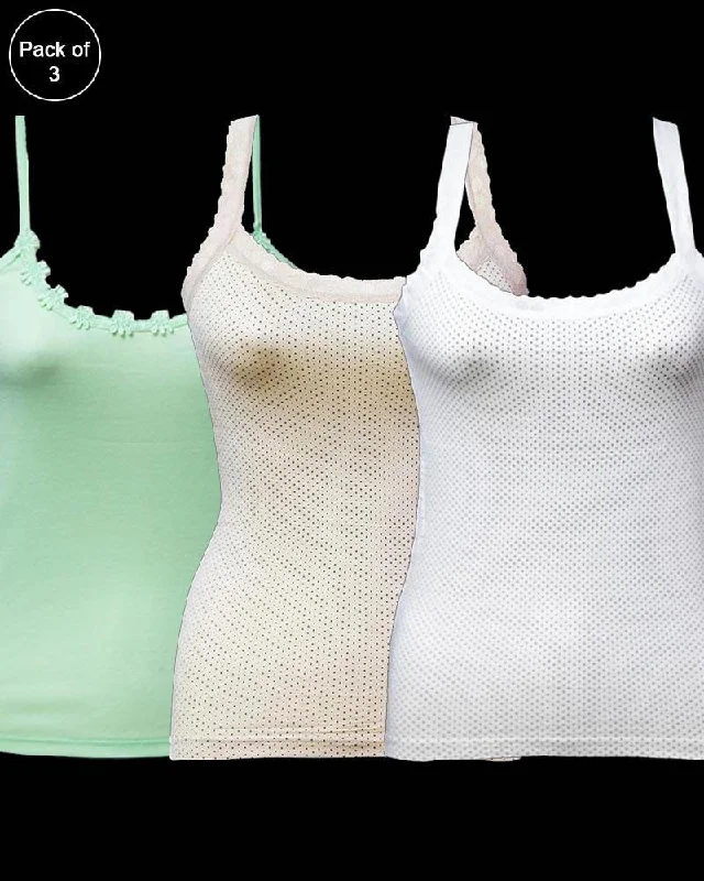 Pack of 3 Teen Age Camisole For Ladies - Mix Colors