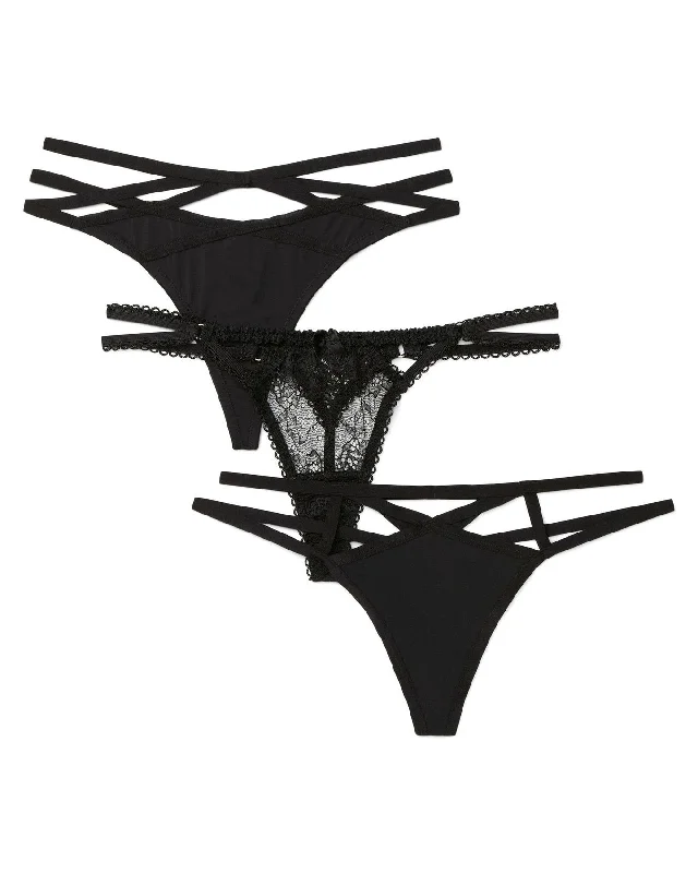 black women sexy lingerie for eleganceSexy Women's Plus-Size Thong Thong Panties (Pack Of 3)