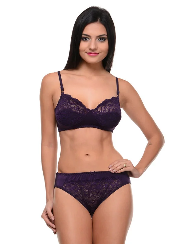 lace bikini panties for women with a glamorous lookBodycare Bridal Purple color Bra & Panty Set in Nylon Elastane-6405DPU lace bikini panties for women with a glamorous lookBodycare Bridal Purple color Bra & Panty Set in Nylon Elastane-6405DPU
