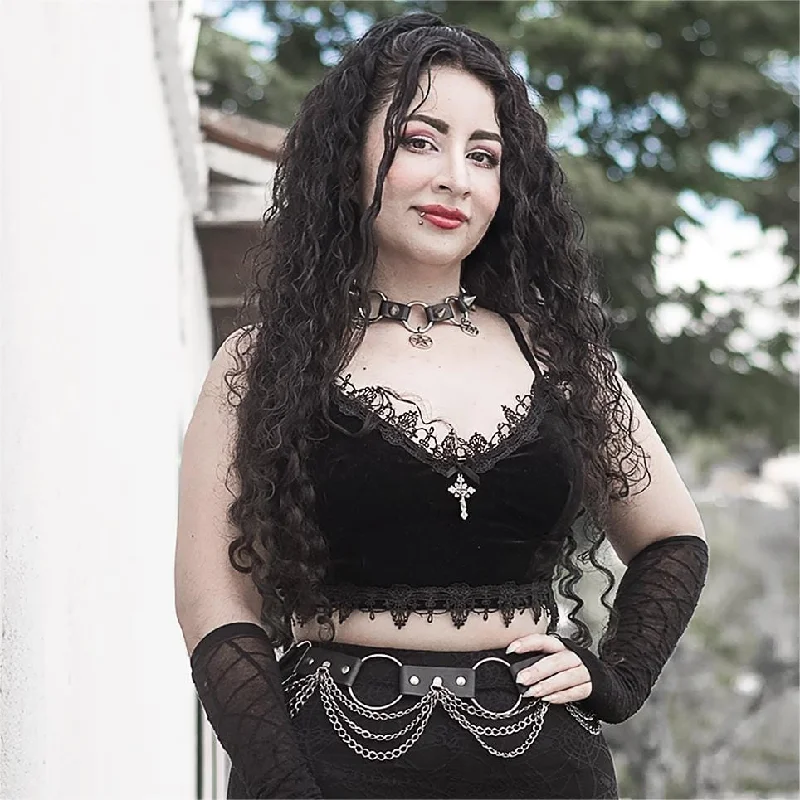 lace detailed women bustiers and corsetsWomen's Gothic Lace Hem Cross Velet Bustiers lace detailed women bustiers and corsetsWomen's Gothic Lace Hem Cross Velet Bustiers
