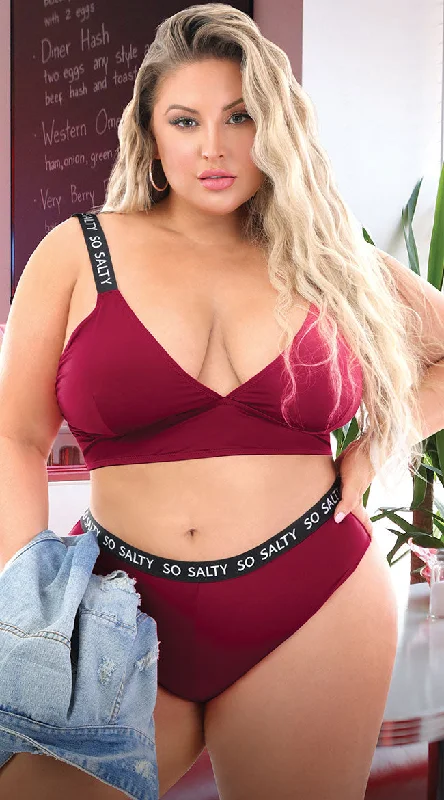 Plus Size So Salty So Sexy Bra Set