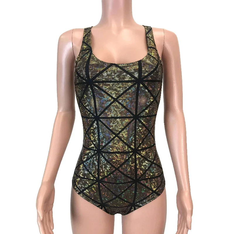 Bodysuit - Gold Glass Pane Holographic