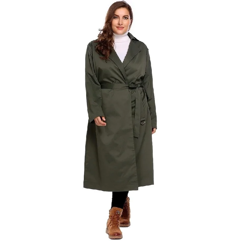 women sexy dresses for belly dance performancesANALUKE Windbreaker With Belt Trench Coat