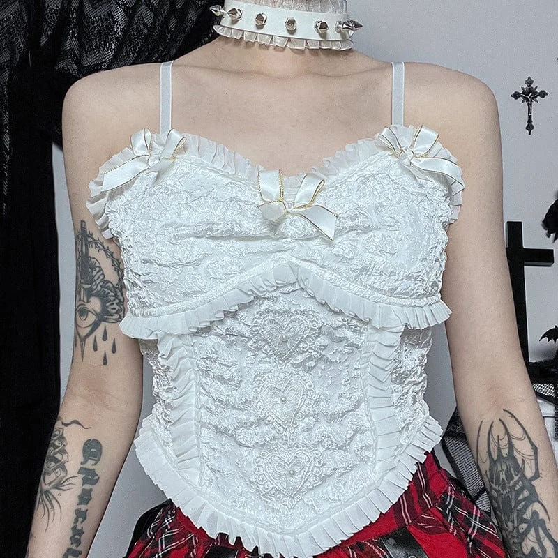 Women's Gothic Bowknot Ruffled Bustier