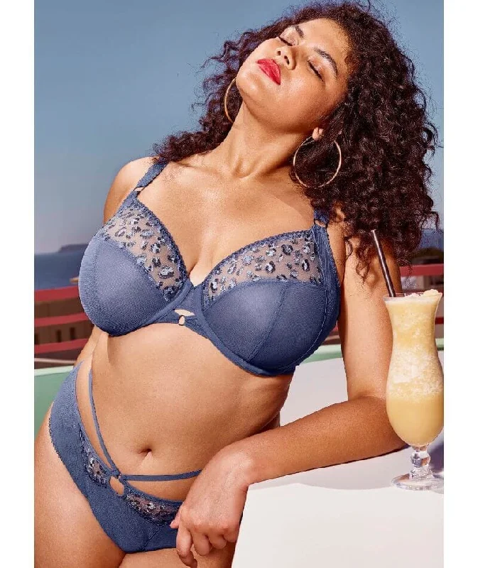 plus size women racerback bra for freedom of movementNamrah Plunge Full Cup In Stonewash - Elomi plus size women racerback bra for freedom of movementNamrah Plunge Full Cup In Stonewash - Elomi