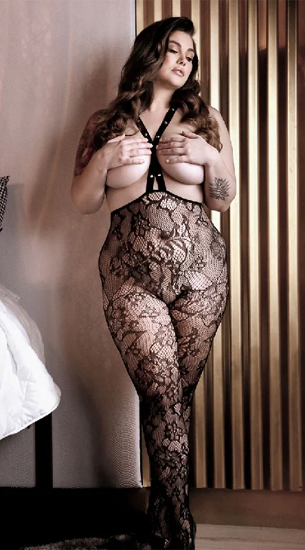 Plus Size In Suspense Lace Pantyhose