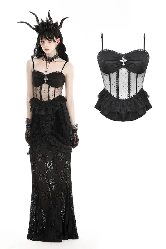 handcrafted women bustiers and corsetsGothic lace see-through sexy top CW081