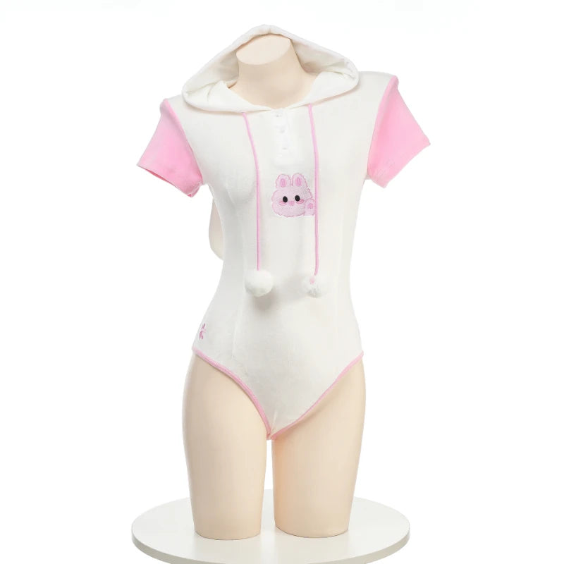 High - Neck Bodysuits for a Modest and Sophisticated LookLittle Rabbit Hooded Onesie High - Neck Bodysuits for a Modest and Sophisticated LookLittle Rabbit Hooded Onesie