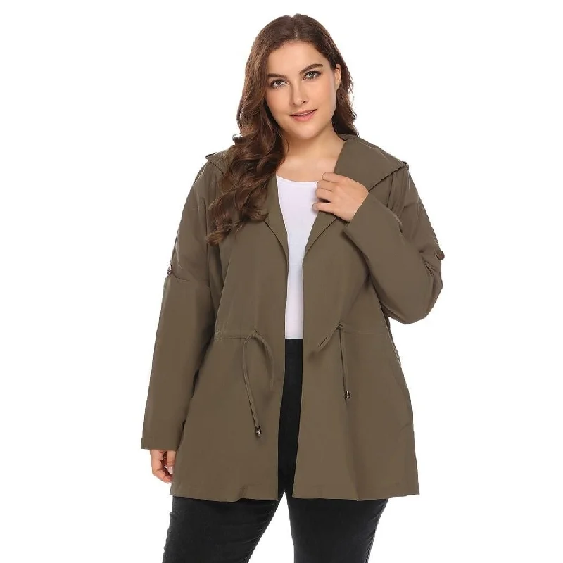 women sexy dresses for masquerade ballsANALUKE Slim Waist Large Waterproof Lightweight Trench Coat