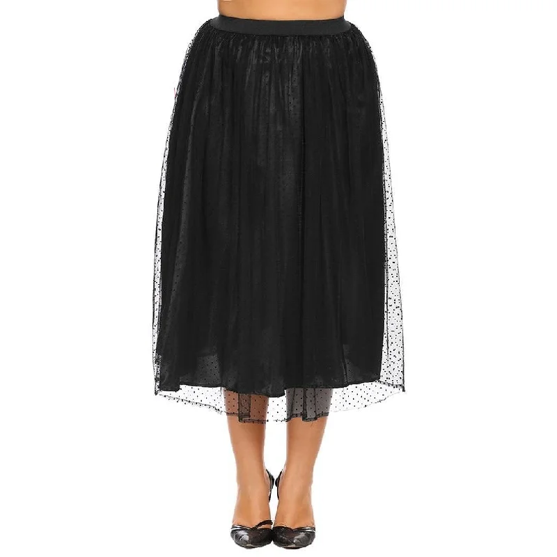 women sexy dresses for burlesque cabaretsANALUKE Elastic Waist Dot Mesh Outlayer Skirt women sexy dresses for burlesque cabaretsANALUKE Elastic Waist Dot Mesh Outlayer Skirt