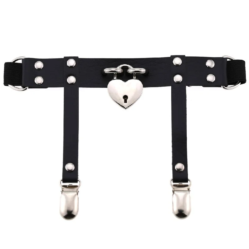 Women's Punk Heart Lock Garter