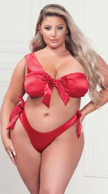 Plus Size Satin Sensation Bra Set