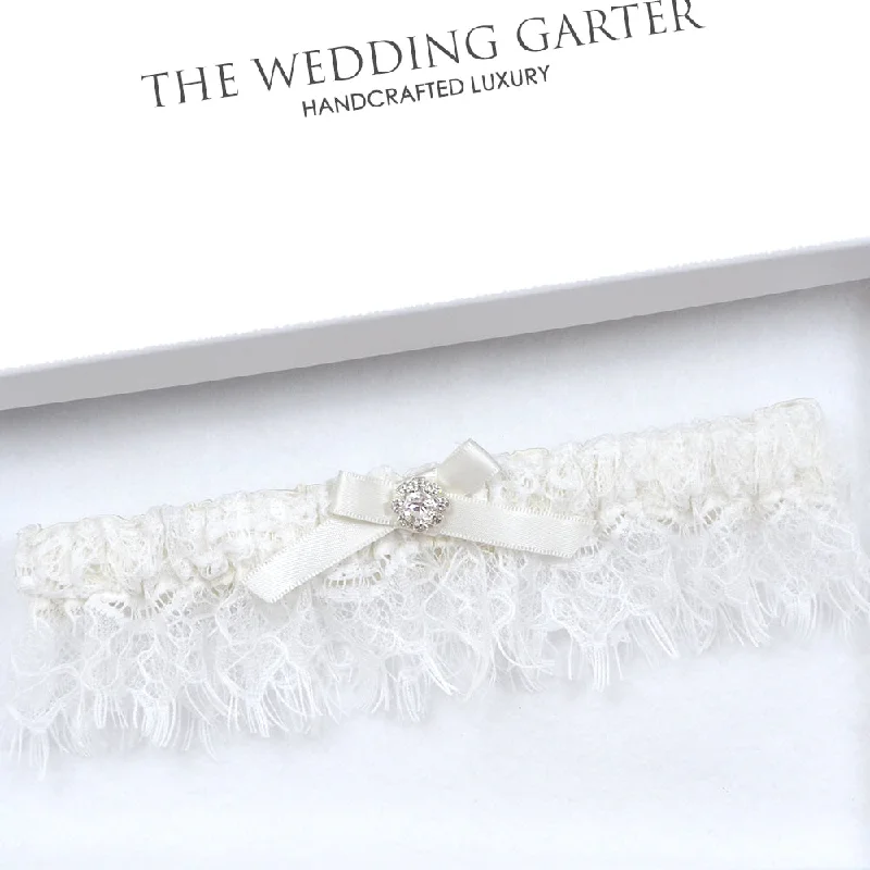 Evangeline Ivory Chantilly Lace Bridal Garter