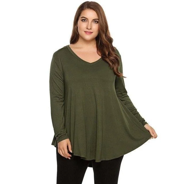 women sexy dresses with open - side detailsANALUKE Solid Pullovers V-Neck Long Sleeve T-Shirt women sexy dresses with open - side detailsANALUKE Solid Pullovers V-Neck Long Sleeve T-Shirt