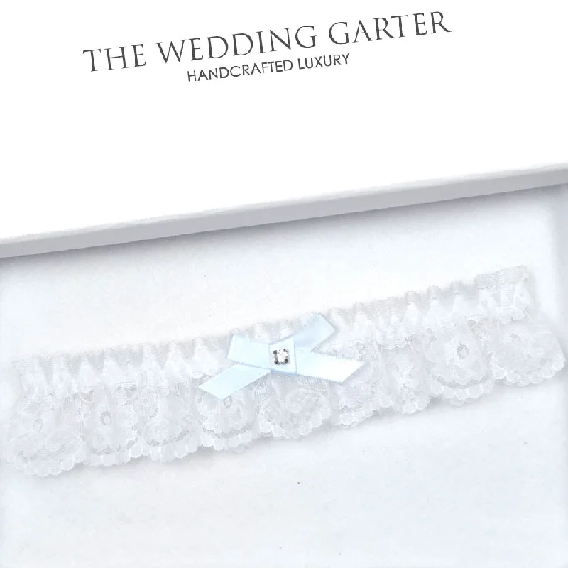 Simple White Lace Wedding Garter For Brides