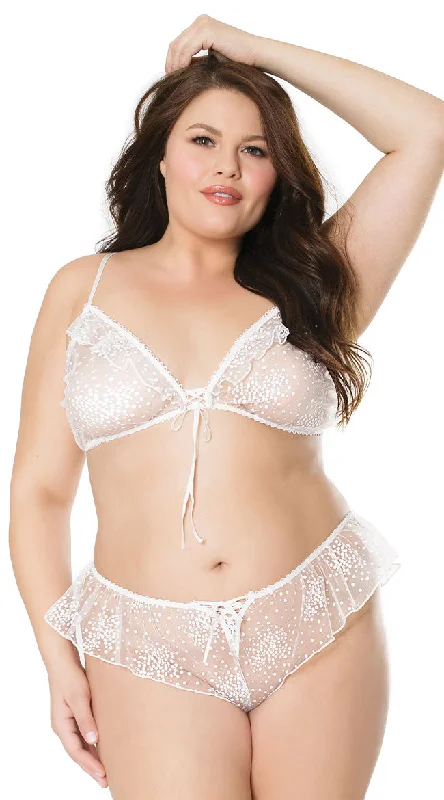 Plus Size More Often Than Dot Bra Set