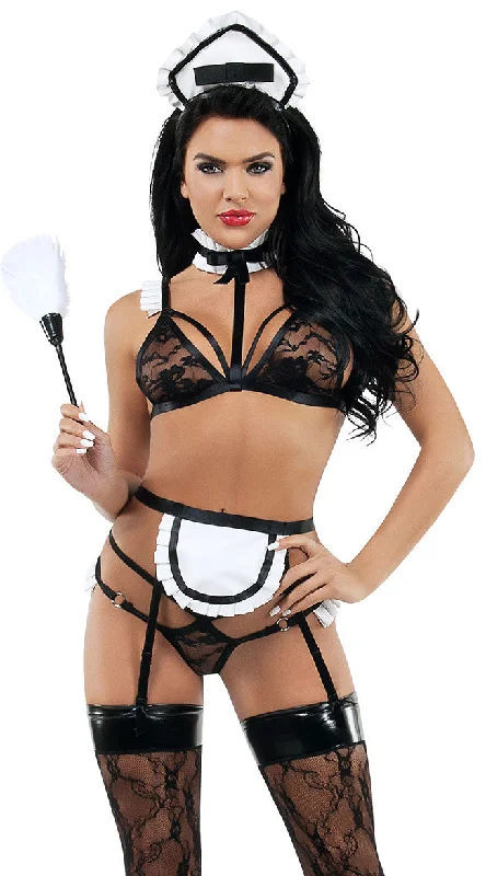 Feisty Fetish Maid Lingerie Costume