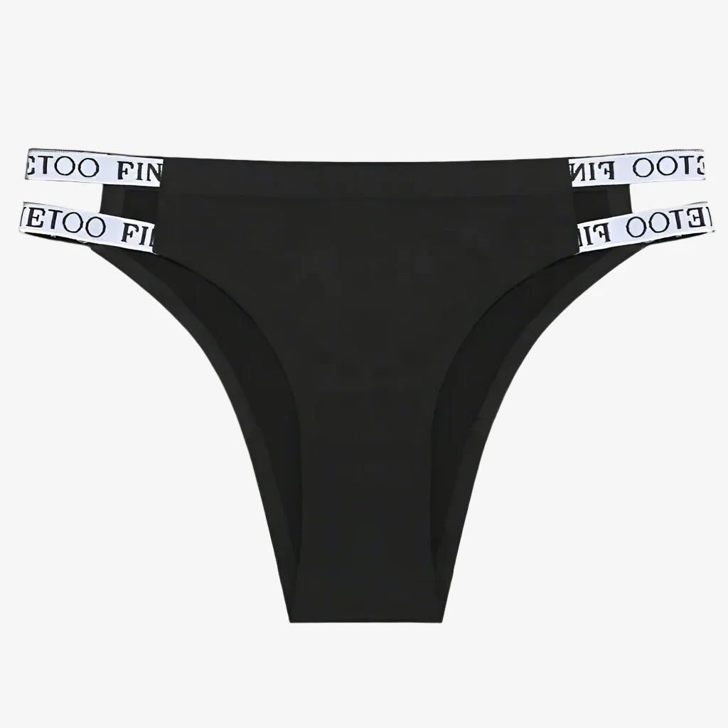 FINETOO Black Sexy Low-Rise Seamless Panties