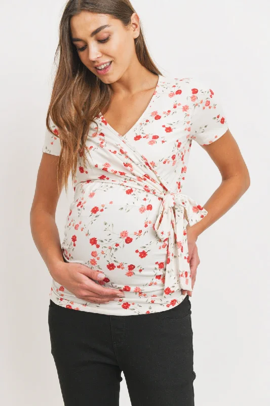 Floral Surplice Maternity/Nursing Top