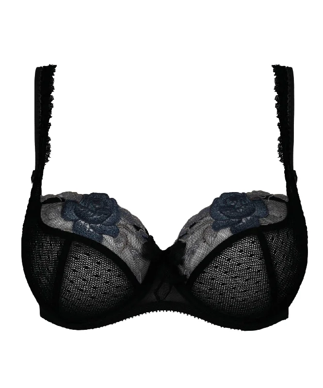 Garance Black Low Necked Bra