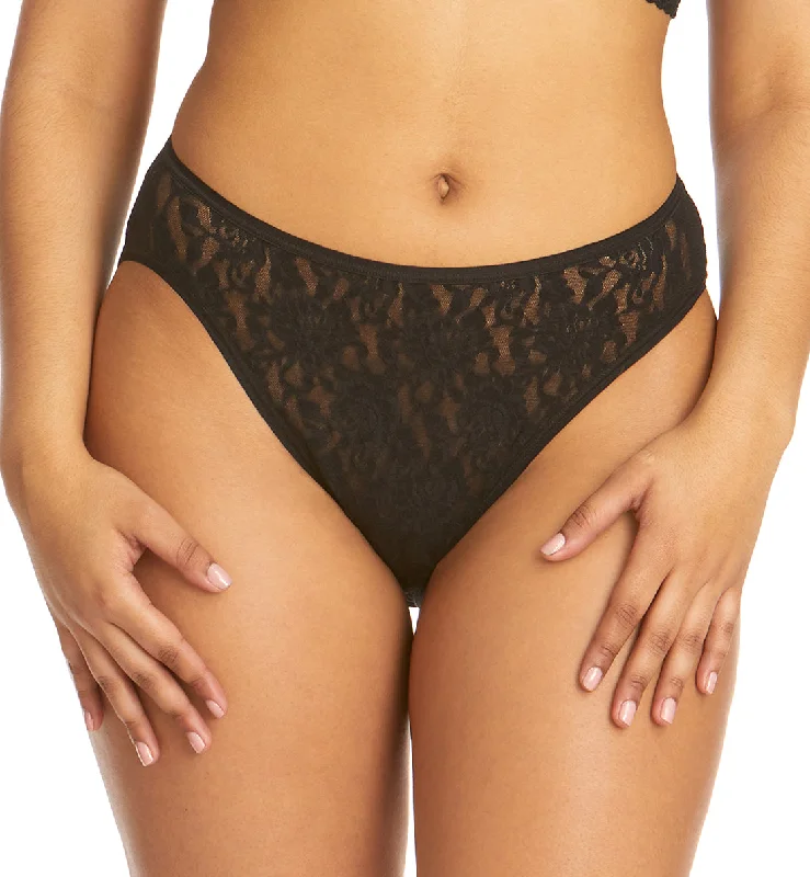 lace trimmed women bikini briefs for a feminine touchHanky Panky Signature Lace High Cut Brief (482264) - Black lace trimmed women bikini briefs for a feminine touchHanky Panky Signature Lace High Cut Brief (482264) - Black