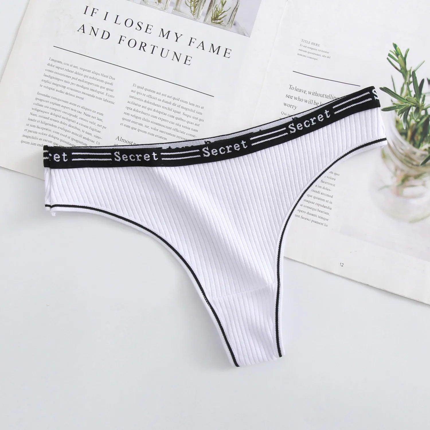 Hot White Cotton Briefs Breathable G-string Panties