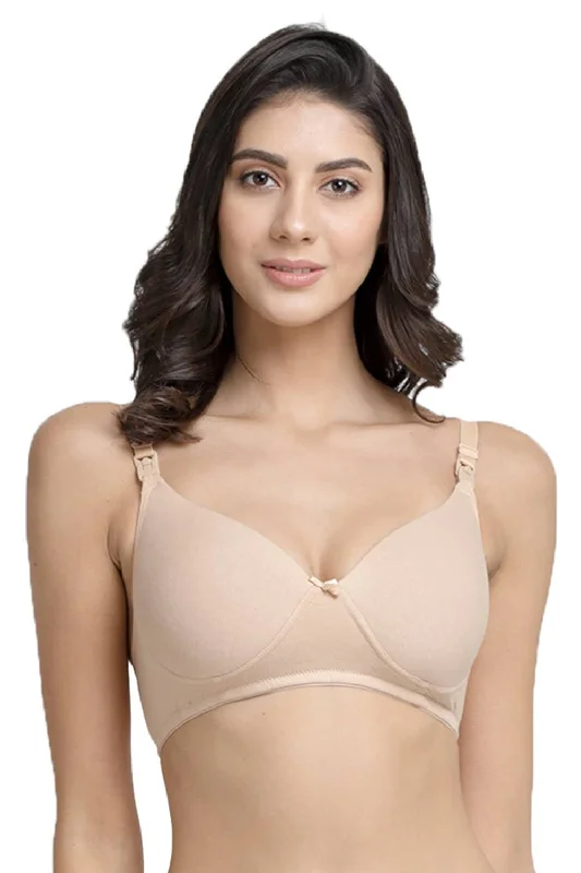 Organic Cotton Antimicrobial Padded Nonwired Feeding Bra-IMB009B