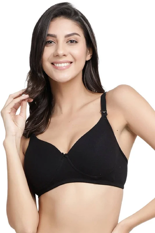 Organic Cotton Antimicrobial Padded Nonwired Feeding Bra-IMB009C