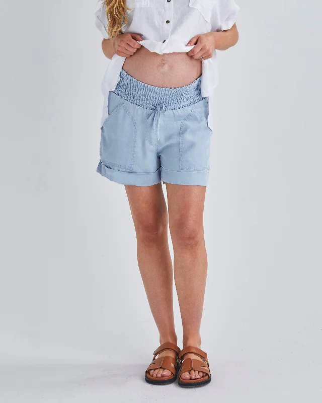 Maternity Denim Tencel  Shorts