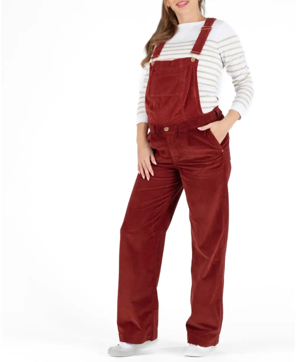 Havana Clyde velvet maternity overalls