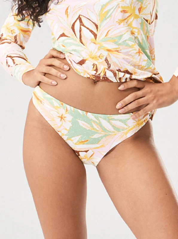 stretchy women bikini briefs for all - day comfortPrinted Beach Classics Strap Hipster Bikini Bottoms - Quiet Green Coast 2 Coast