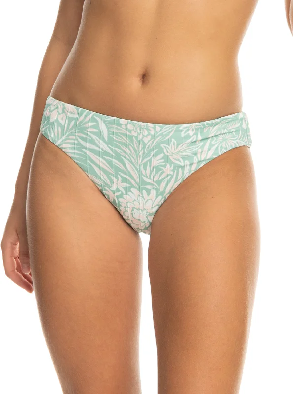 swim - proof women bikini briefs for water sportsRib Roxy Love The Comber Bikini Bottoms - Blue Surf Planao Apparel