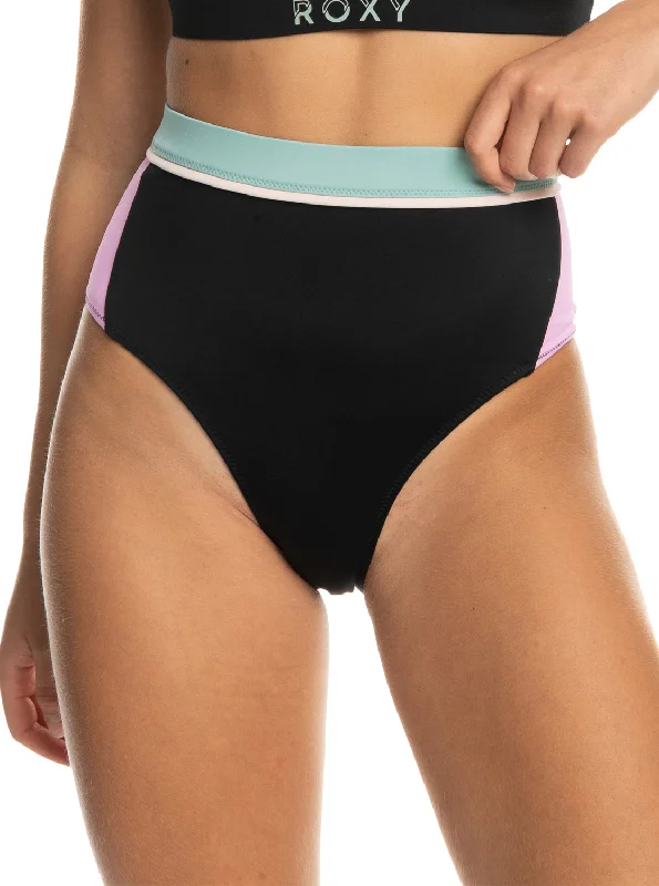 UV protection women bikini briefs for sun safetyRoxy Active High Waist Bikini Bottoms - Anthracite UV protection women bikini briefs for sun safetyRoxy Active High Waist Bikini Bottoms - Anthracite