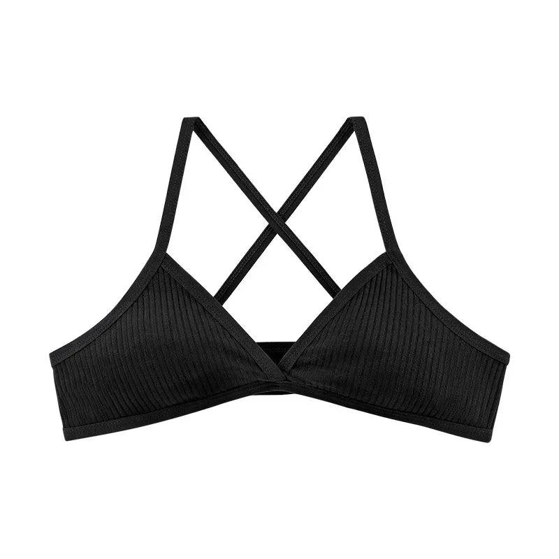 Sexy Black Cotton Seamless Bra For Women