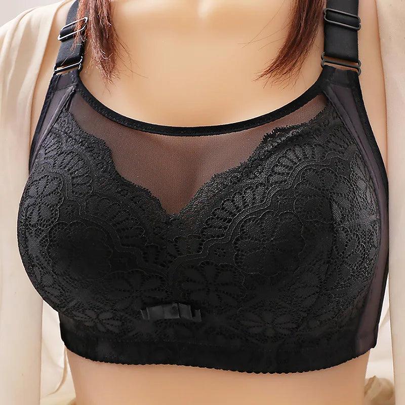 Sexy Black Floral Pattern Lace Bra