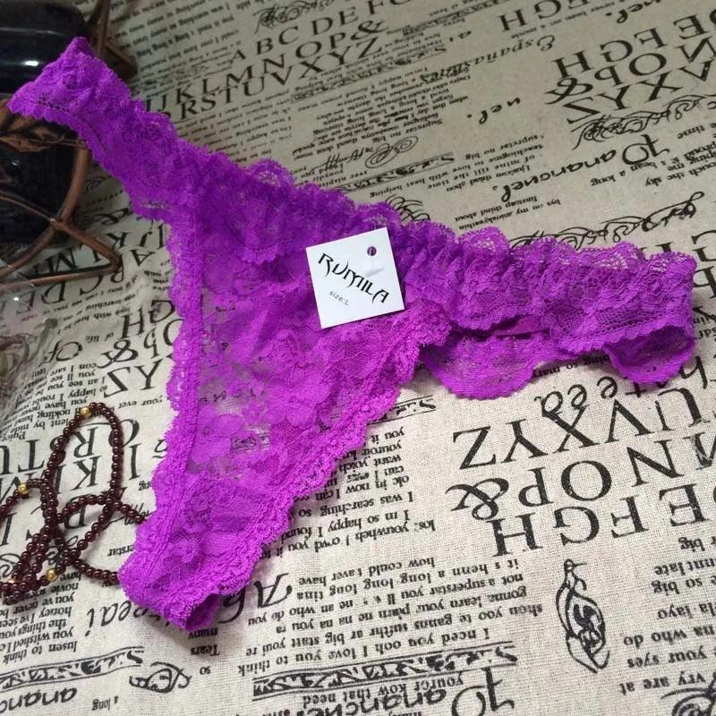 Sexy Purple Transparent full Lace G-String Panties