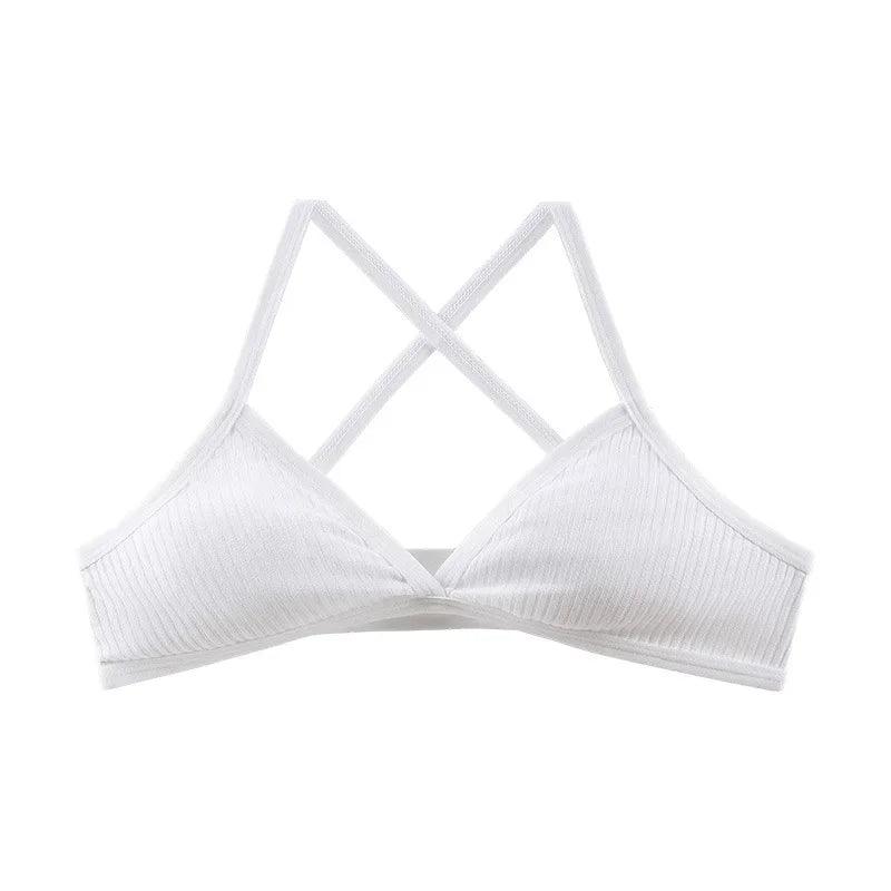 Sexy White Cotton Seamless Bra For Women