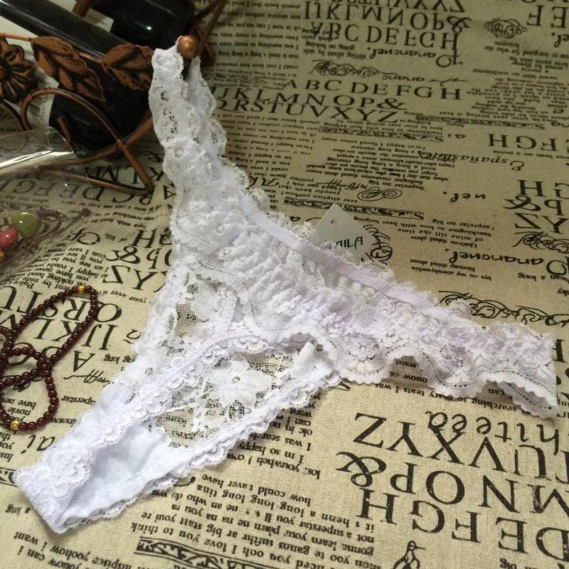 Sexy White Transparent full Lace G-String Panties