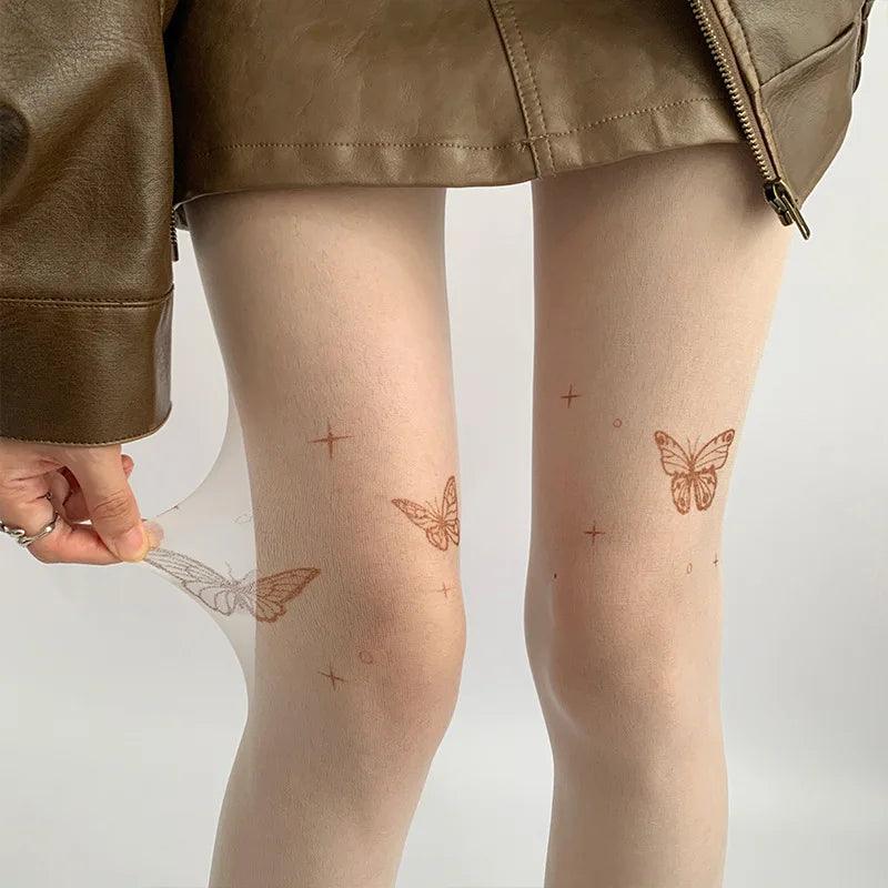 Sexy Women Skin Butterly Tights Vintage