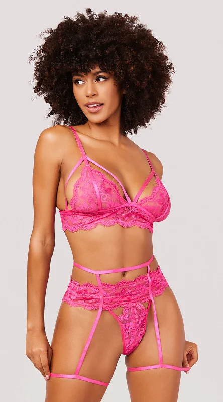 Yandy Pink About It Bra Set