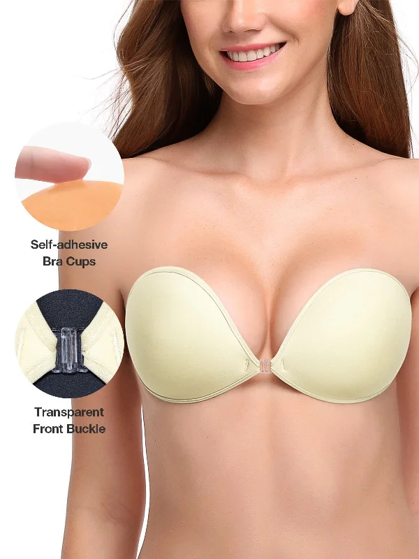 Bra with a padded cup for added comfort and shape Adhesive Push-up Reusable Self Silicone Bra Beige Bra with a padded cup for added comfort and shape Adhesive Push-up Reusable Self Silicone Bra Beige