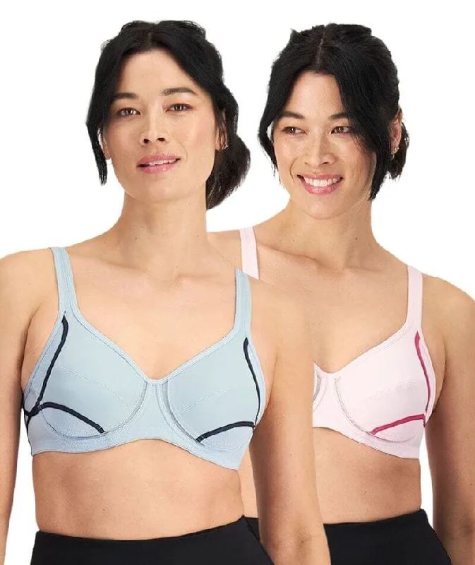 Berlei Electrify Underwire 2 Pack Sports Bra - Armstrong/Pearl Pink