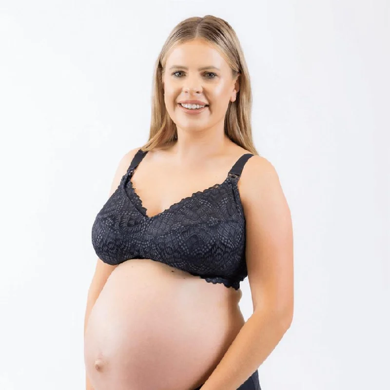 Bra with a plus - size customized fit option for a perfect fit Maternity Bra - Premium Support - Black Charcoal Bra with a plus - size customized fit option for a perfect fit Maternity Bra - Premium Support - Black Charcoal