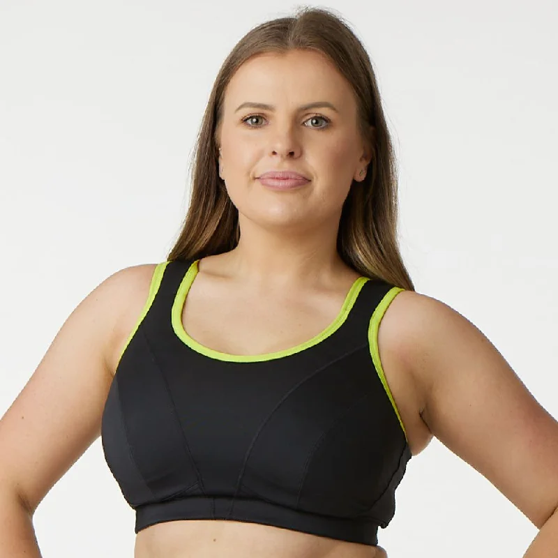 Bra with a plus - size front - closure for easy access Sports Bra - Premium Support - Raven Black Bra with a plus - size front - closure for easy access Sports Bra - Premium Support - Raven Black