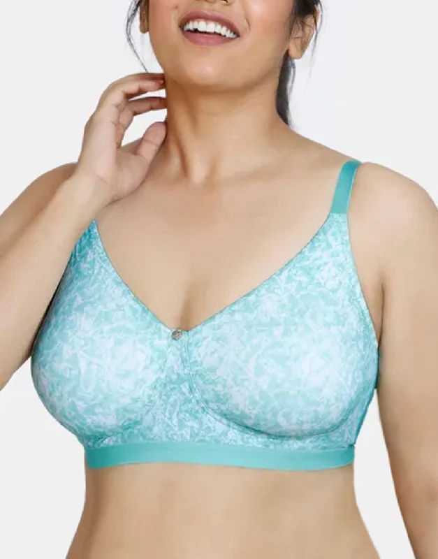 Losha True Curv Double Layered Non Wired Full Coverage Super Support Bra - Green Print