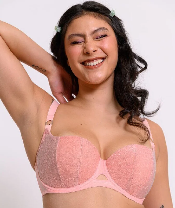 Curvy Kate Lift Off Padded Balcony Bra - Rose Sparkle